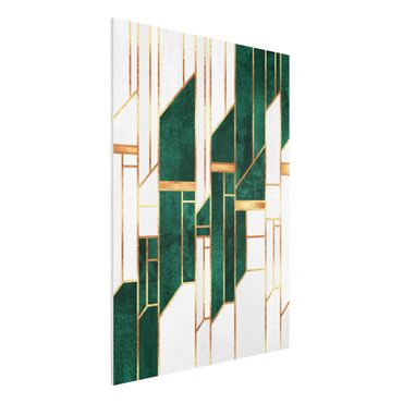 Stampa su Forex - Geometria in smeraldo e oro - Formato verticale 3:4