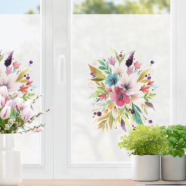 Decorazione per finestre - Esther Meinl - Bouquet acquerellato in primavera