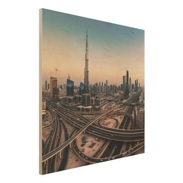 Quadro in legno - Serata A Dubai - Quadrato 1:1
