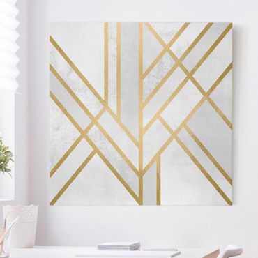 Quadri su tela - Art Deco Geometria Oro Bianco