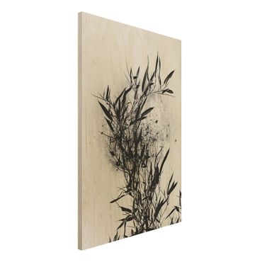 Stampa su legno - Mondo vegetale grafico - Bambú nero - Verticale 3:2