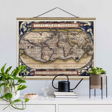 Foto su tessuto da parete con bastone - Historic tipo World Map Orbis Terrarum - Orizzontale 3:4
