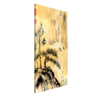 Lavagna magnetica - Giapponesi Acquerello cedri e Monti - Formato verticale 4:3
