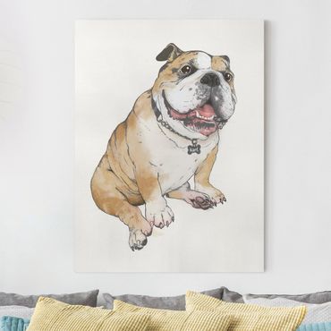 Quadri su tela - Illustrazione Cane Bulldog Pittura