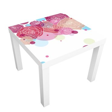 Carta adesiva per mobili IKEA - Lack Tavolino Roses and Bubbles