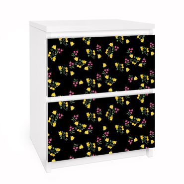 Carta adesiva per mobili IKEA - Malm Cassettiera 2xCassetti - Mille Fleurs Pattern