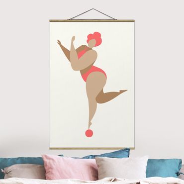 Foto su tessuto da parete con bastone - Miss Dance in rosa - Verticale 3:2