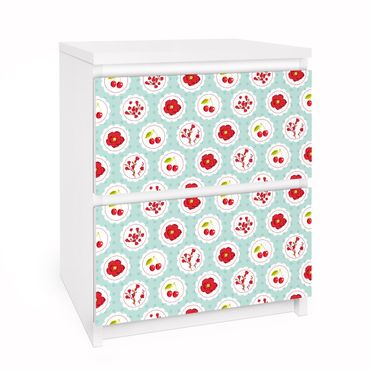 Carta adesiva per mobili IKEA - Malm Cassettiera 2xCassetti - Cherries design
