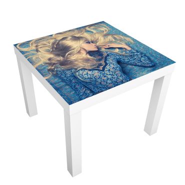 Carta adesiva per mobili IKEA - Lack Tavolino Hippie Girl in blue