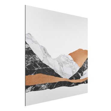 Stampa su alluminio - Paesaggio in marmo e rame