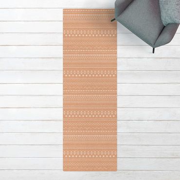 Tappetino di sughero - Fine fantasia geometrica in bianco - Formato verticale 1:2