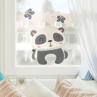 Adesivi da finestra - Panda With Butterflies