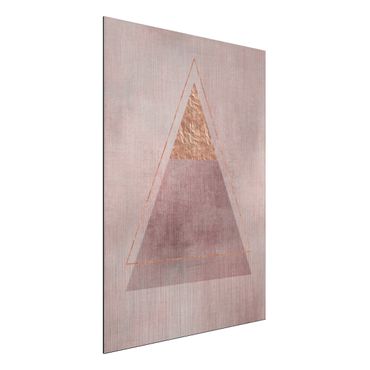 Stampa su alluminio spazzolato - Geometria In rosa e oro II - Verticale 4:3