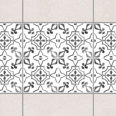 Adesivo per piastrelle - Gray White Pattern Series No.9