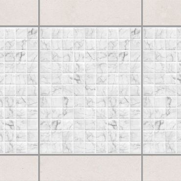 Adesivo per piastrelle - Mosaic Tile Marble Look Bianco Carrara 20x25 cm