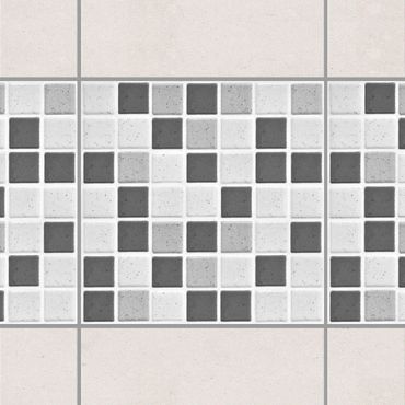 Adesivo per piastrelle - Gray Mosaic Tiles 15x15 cm