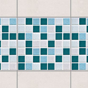 Adesivo per piastrelle - Mosaic Tiles Turquoise Blue 15x15 cm