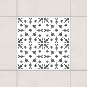Adesivo per piastrelle - Gray White Pattern Series No.6
