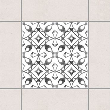 Adesivo per piastrelle - Gray White Pattern Series No.8