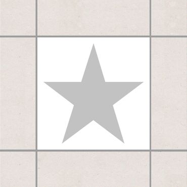 Adesivo per piastrelle - Large Gray Stars on White 30cm x 60cm