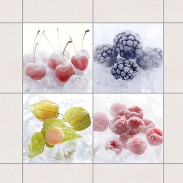Adesivo per piastrelle - Frozen fruits 10cm x 10cm