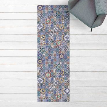 Tappetino di sughero - Muro piastrellato - Elaborate piastrelle portoghesi - Formato verticale 1:2