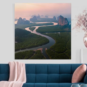 Stampa su tela - Paesaggio fluviale in Thailandia