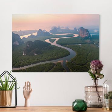 Stampa su tela - Paesaggio fluviale in Thailandia