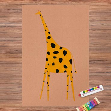 Tappetino di sughero - Giraffa gialla - Formato verticale 2:3