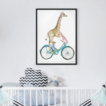 Poster con cornice - Giraffa in gita II