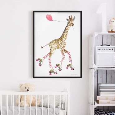 Poster con cornice - Giraffa in gita