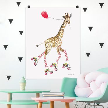 Poster riproduzione - Giraffa in gita