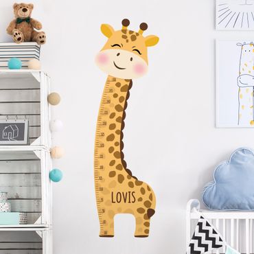 Metro adesivo da parete per bambini - Giraffa per bambino con nome personalizzato
