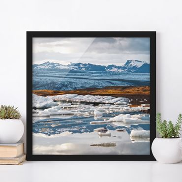 Poster con cornice - Laguna glaciale