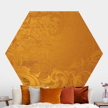 Carta da parati esagonale adesiva con disegni - Barocco dorato