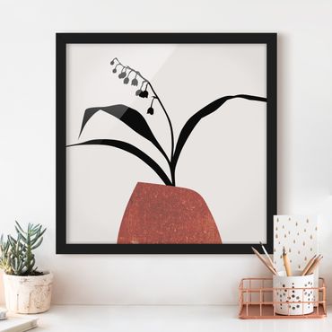 Poster con cornice - Mondo vegetale grafico - Mughetto