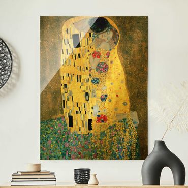 Quadro in vetro - Gustav Klimt - Il bacio - Formato verticale