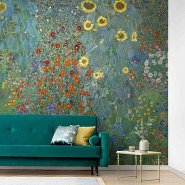 Carta Da Parati Gustav Klimt Giardino Girasoli Su Bilderwelten It