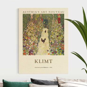 Quadro su tela naturale - Gustav Klimt - Giardino con galline - Edizione museo - Formato verticale 3:4