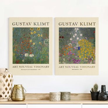 Stampa su tela 2 parti - Gustav Klimt - Giardino fiorito - Edizione museo