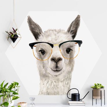 Carta da parati esagonale adesiva con disegni - Lama alla moda con occhiali I
