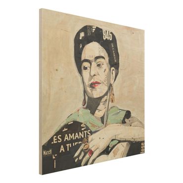 Quadro in legno -Frida Kahlo - Collage No.4- Quadrato 1:1