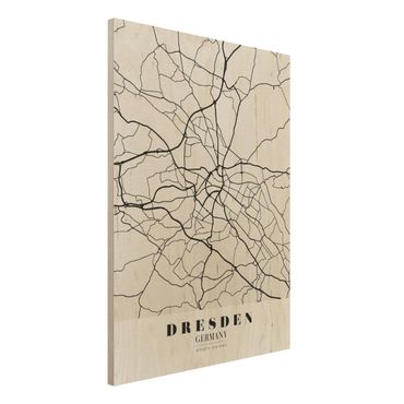 Quadro in legno - Dresden City Map - Classical- Verticale 3:4