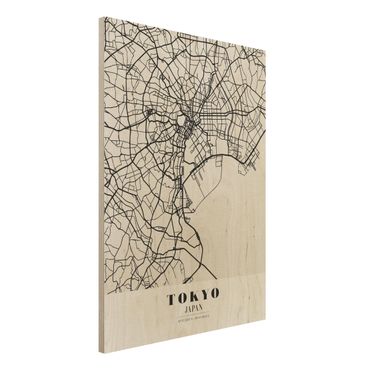 Quadro in legno - Tokyo City Map - Classic- Verticale 3:4