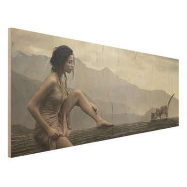 Quadro in legno - Jane in the Rain - Panoramico
