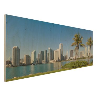 Quadro in legno - Miami Beach Skyline - Panoramico