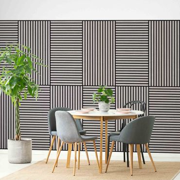 Pannelli fonoassorbenti - Parete in legno rovere grigio - Collage a parete
