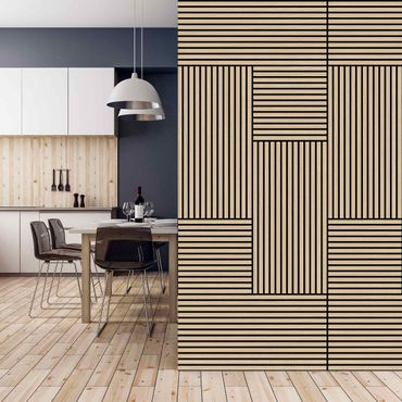 Pannelli fonoassorbenti - Parete in legno rovere naturale - Collage a parete