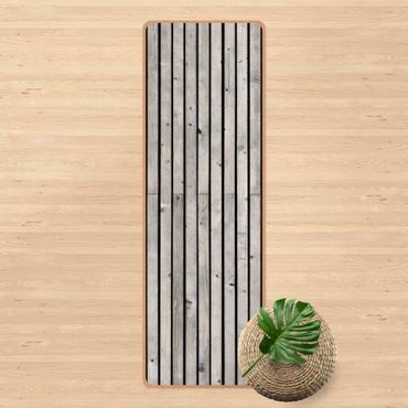 Tappetino yoga - Muro di legno con piccole stecche bianco e nero