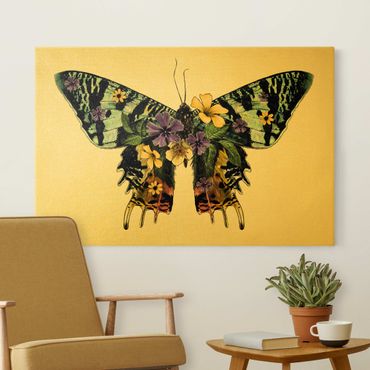 Stampa su tela - Illustrazione floreale farfalla del Madagascar - Orizzontale 3x2